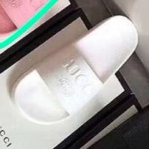 White Gucci Slides